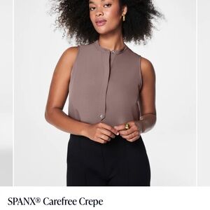 NWT SPANX Carefree Crepe Blouse - Small